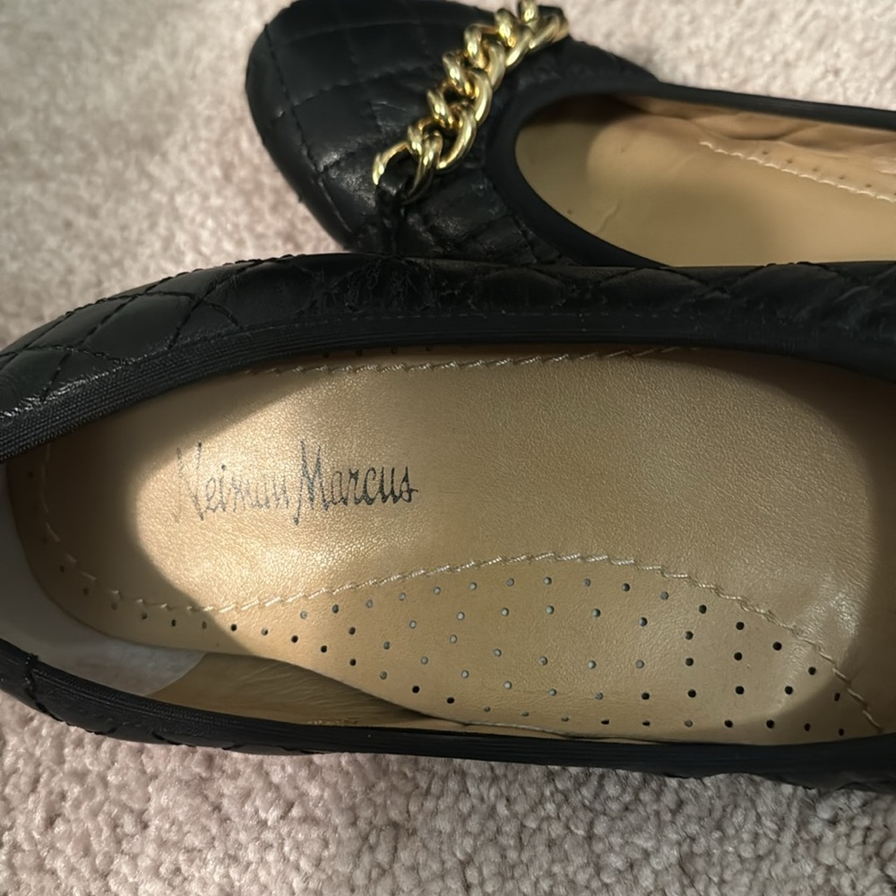 Classic Quilted Leather Ballet Flats Neiman Marcus Size 8 1/2 M. NEW - Picture 7 of 7